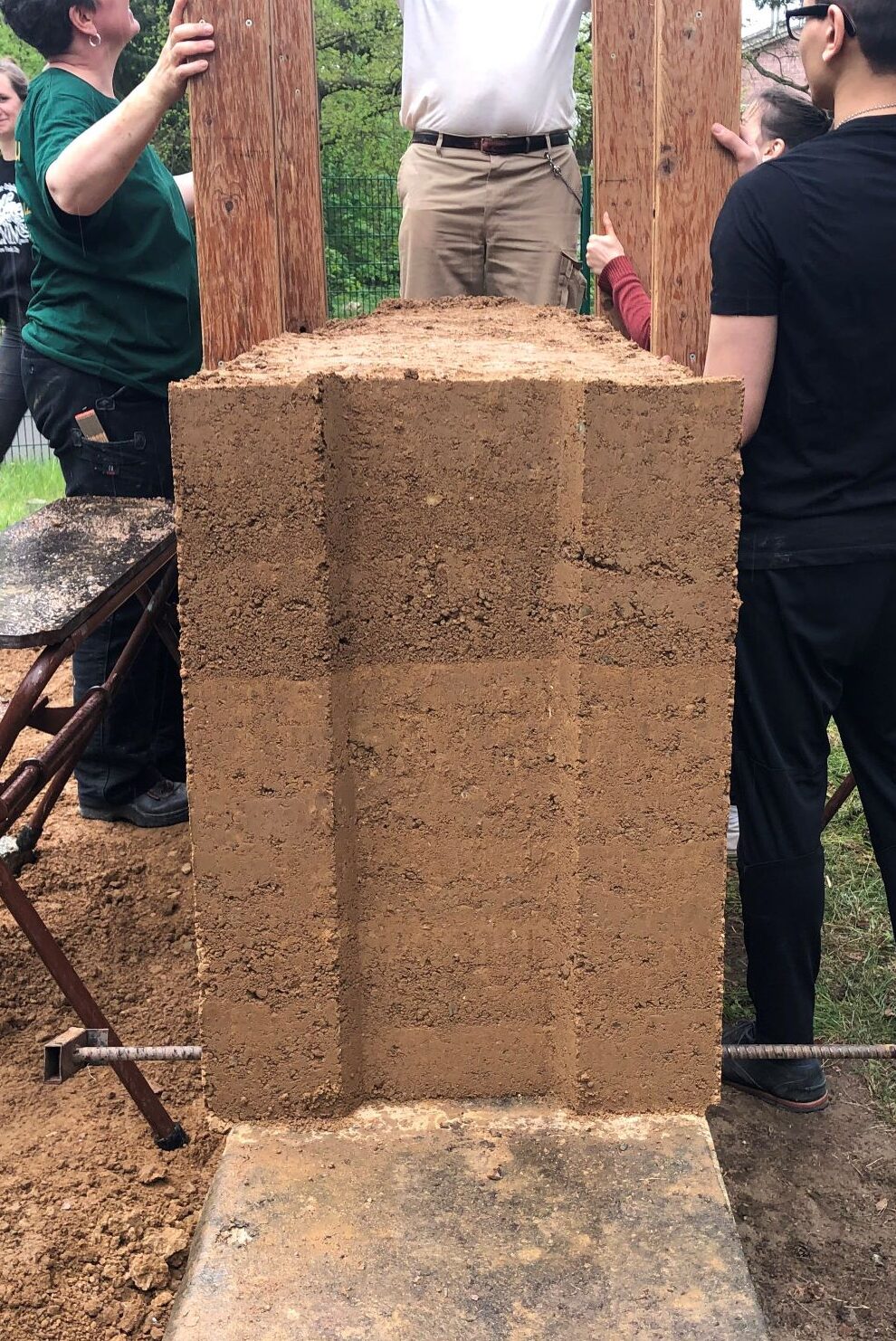 Lehmbau Workshop, Beispiel Stampflehmbau